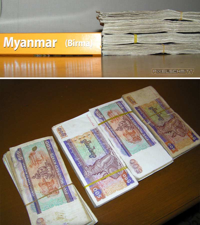 Reisebericht Myanmar 2004: Ankommen in Yangon myanmar-reisebericht-geld-wechseln-kyat