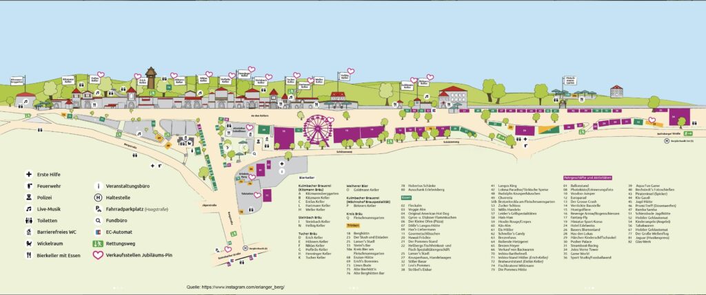 Bergkirchweih Erlangen Kellerplan 2025 (Quelle: Stadt Erlangen)
